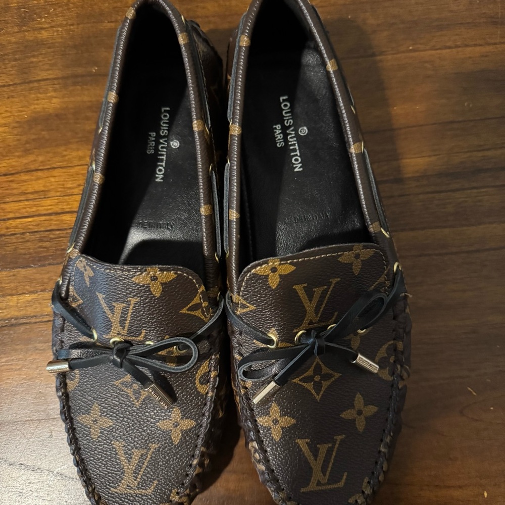 Louis Vuitton Aris Brown Loafers Slip-Ons